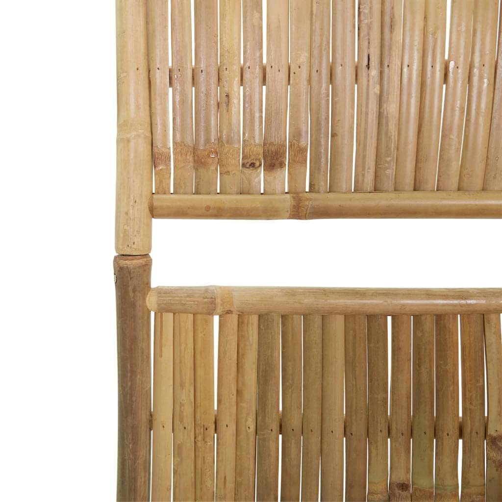 5-Panel Bamboo Room Divider 78.7"x70.9" Foldable Privacy Screen, 5-Panel Natural Bamboo Partition for Home Decor and Space Separation, Durable and Weather-Resistant Folding