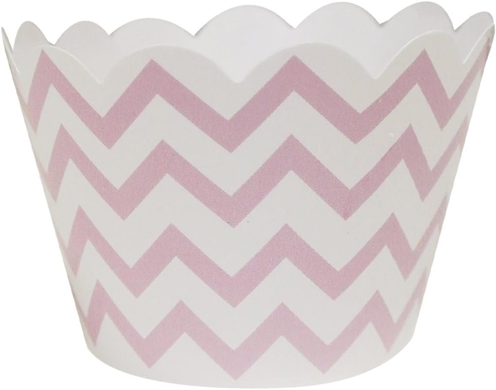 Wrapables Standard Size Chevron Cupcake Wrappers, Set of 20, Pink