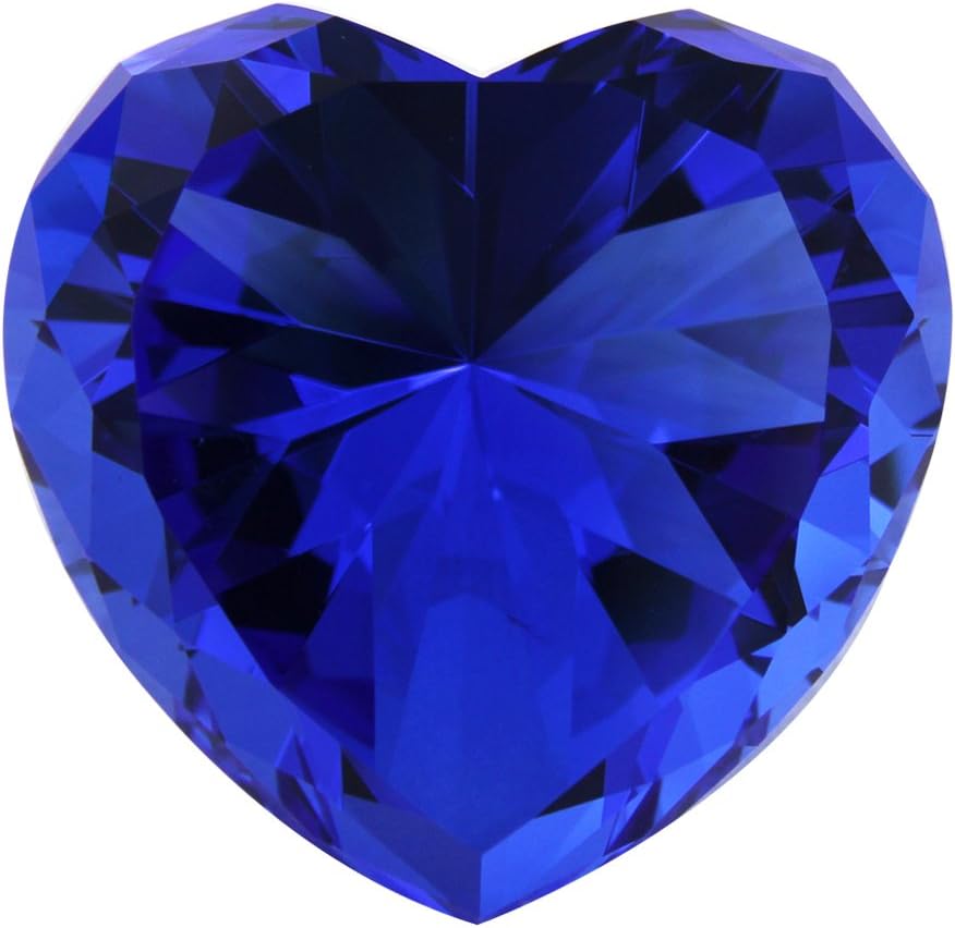 Personalized Custom Engraved Crystal Paperweight, Pink and Blue Diamond
