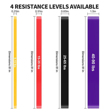 YONKFUL Pull Up Assistance Bands Set 5 LBS - 90 LBS, Long Resistance Bands for Pull Ups Working Out, Gym Workout Bands for Men Exercise Muscle Training and Shape Body - Carry Bag Included