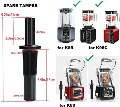 CRANDDI Replacement Tamper for Smoothie Blender K80 K85 K98C, Compatible with 52oz (1.5L) Container, Black