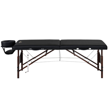 Master Massage 30" Roma Therma Top Heated Portable Massage Table, Wide Salon Spa Beauty Facial Bed with Adjustable Heating System, Face Pillow, and Carrying Bag (Black)