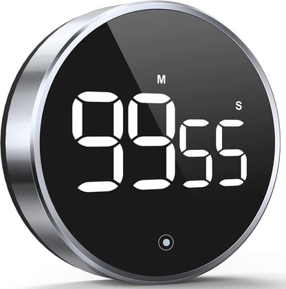 Digital Kitchen Timer, 3.8'' Large LED Display, Adjustable Volume, Easy for Cooking/Study/Exercise
