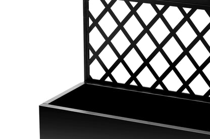Takywep Mobile Galvanized Steel Raised Garden Bed with Trellis & Privacy Screen – Large Outdoor Planter Box, Lockable Wheels, Drainage Holes – Ideal for Vegetables, Herbs & Vines – Black, 117x180cm
