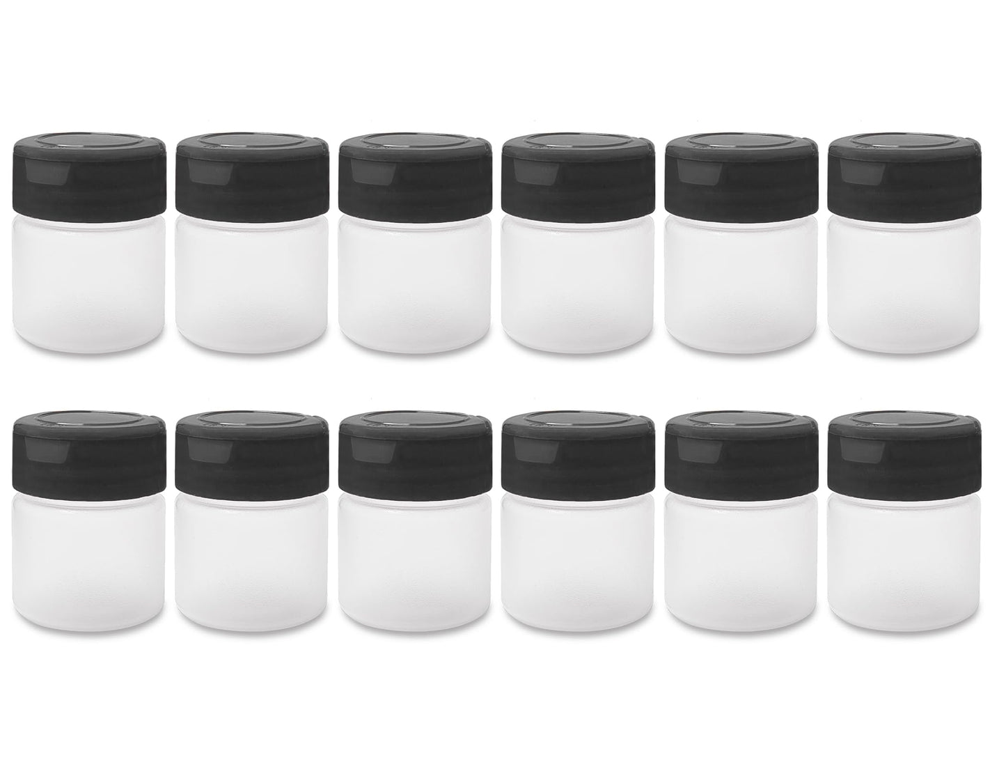 ljdeals 1 oz Plastic Spice Jars with Black Flip & Sift Caps – 12 Pack Empty Spice Bottles for Herbs, Seasonings, Powders, Camping, Travel, Kitchen, Restaurant Use – BPA-Free, Recyclable, Made in USA