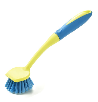 Scrub Brush Set for Bathroom Kitchen Bathtub Toilet Deep Cleaning Brush Tools All Purpose Cleaner Sponge Scrubbing Brushes with Ergonomic Handle, 4-Piece