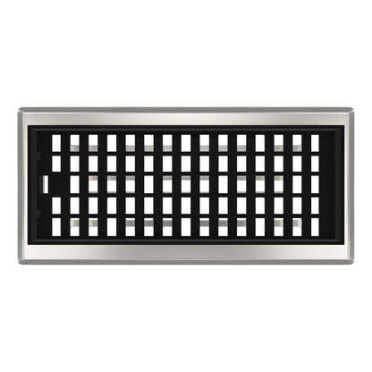 Decor Grates AJH410-NKL Floor Register, 4" x 10", Nickel