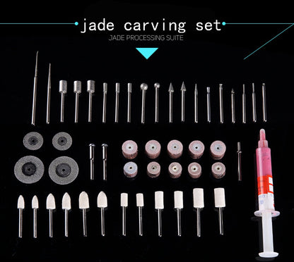 52pcs Diamond Mounted Burr Sets for Jade/Stone/Jewelry Making, Engraving, Polishing and Buffing Fit Dremel Rotary Tools