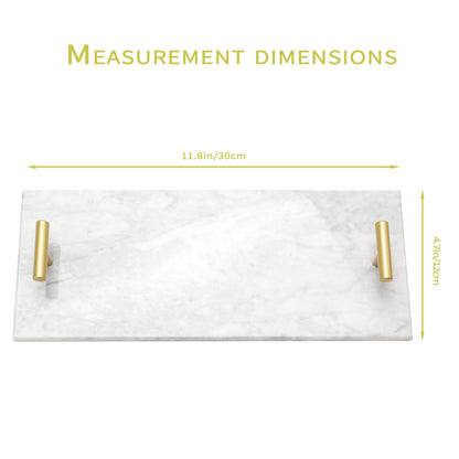 Vitrignis Napkin Holder - Guest Towel Holder for Bathroom - Marble Paper Towel Holder - Hand Towel Tray with Gold T-Handle(11.8x4.7x1.7 Inchs)
