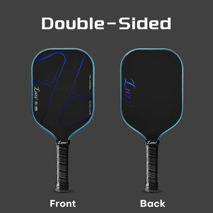 Luzz Pickleball Paddle, Thermoformed Blue Blaze Inferno 3D Grooved Carbon Fiber Pickleball Paddles Microporous Polymer Core Exceptional Spin and Power 16mm Composite Pickle Ball Rackets for Players