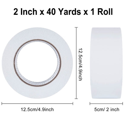 LELADY Double Sided Tape 2 Inch x 40 Yards- 1 Roll Double-Sided Adhesive Sticky Tape, High Adhesive Double-Sided Tape, for Arts, Crafts, Office School Stationery Supplies