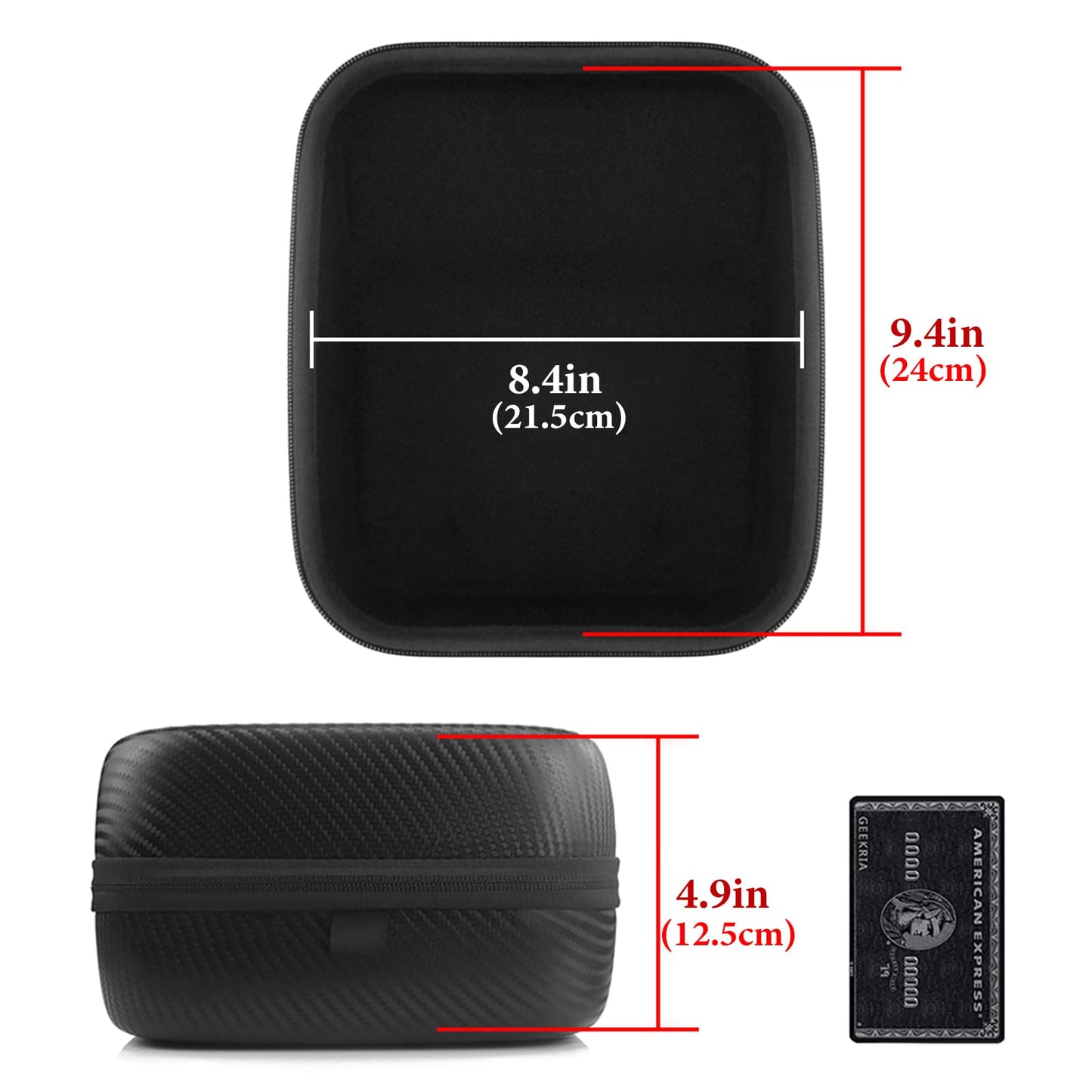 Geekria Shield Case for Large-Sized Over-Ear Headphones, Replacement Protective Hard Shell Travel Carrying Bag with Cable Storage, Compatible with Sennheiser HD 599, HD 660S 2, AKG K167 (Black)