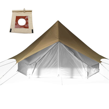 WINTENT Waterproof Top Tarp with Stove Jack for 3M 4M 5M 6M 7M Cotton Canvas Bell Tent Glamping Yurt Tent for Camping