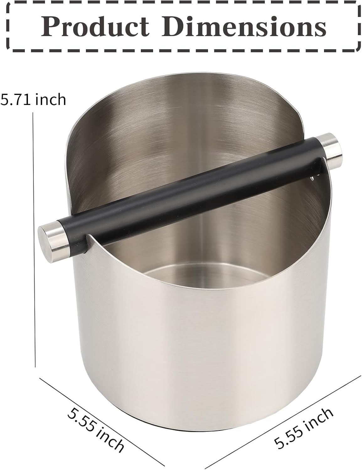 Italian Espresso Tapping Box, Stainless Steel Coffee Grinding Box with Detachable Tapping Rod