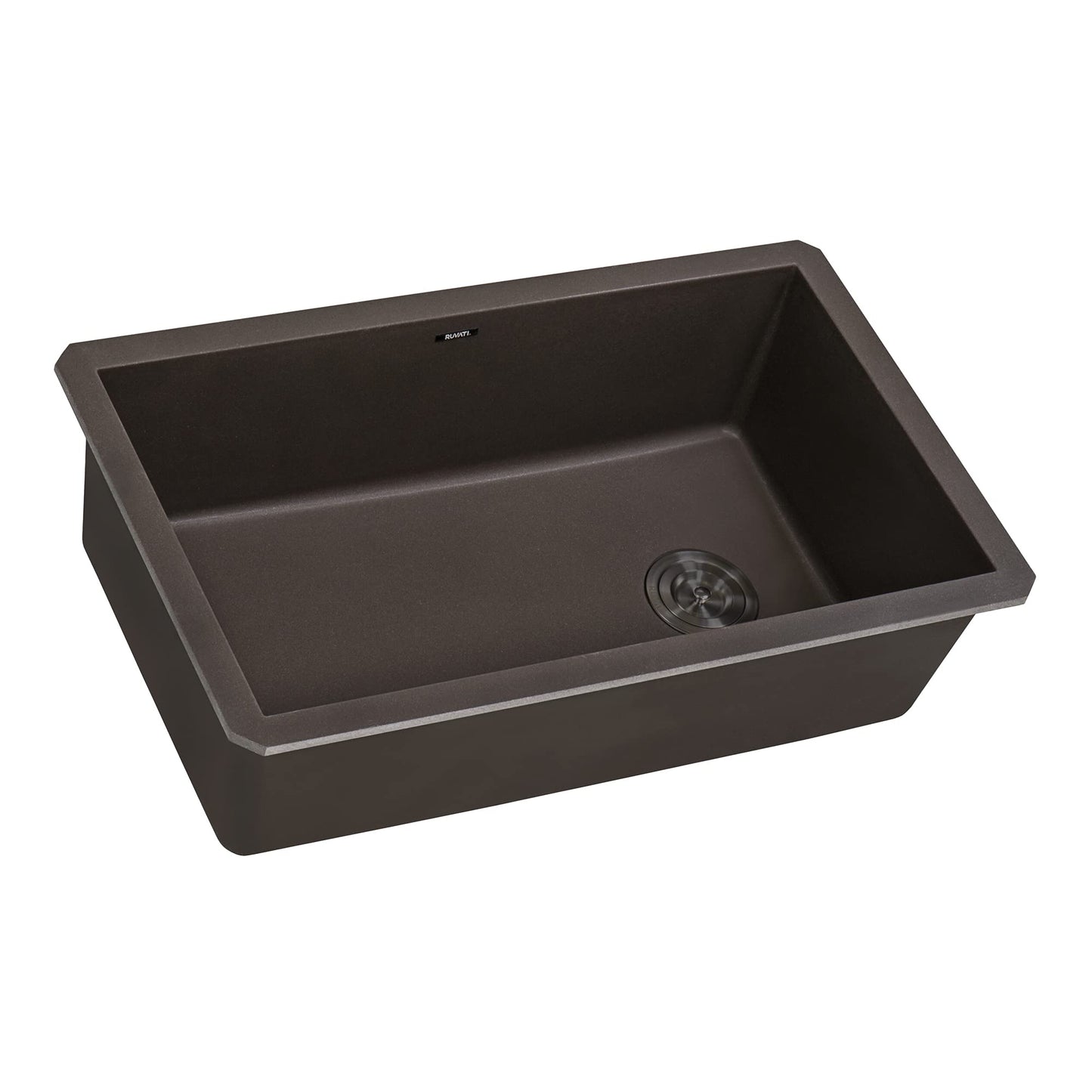 Ruvati 32 x 19 inch epiGranite Undermount Granite Composite Quartz Single Bowl Kitchen Sink - Espresso Brown - RVG2033ES