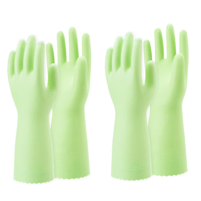SHOWA 111 Skin-Friendly Dishwashing Gloves, Latex-Free PVC, Reusable Housekeeping Gloves with Cotton Liner, Non-Slip Grip for Kitchen & Gardening, Made in Japan, Medium, 2-Pairs