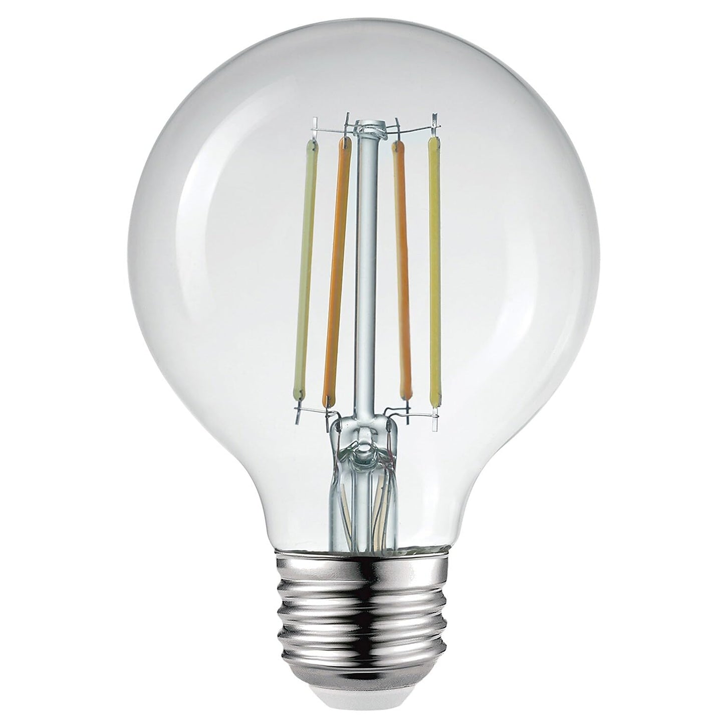 GLOBE Electric 34919 Wi-Fi Smart 5.5W (60W Equivalent) Straight Filament Tunable White Amber Glass LED Light Bulb, No Hub Required, Voice Activated, 2000K - 5000K, Vintage Edison Style, 500 Lumns