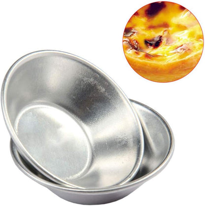 10 Pack Mini Egg Tart Tins, NonStick Tiny Pie Muffin Cupcake Pans, Silver