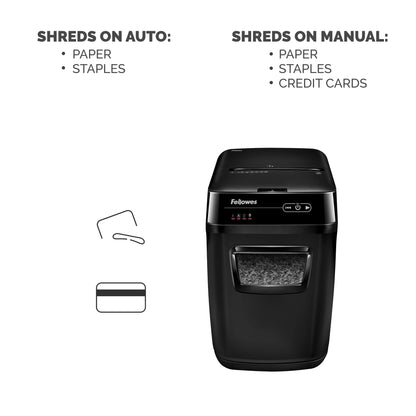 Fellowes AutoMax 200M Micro-Cut Auto Feed 2-in-1 Office Shredder with Auto Feed 200-Sheet Capacity (4656201)