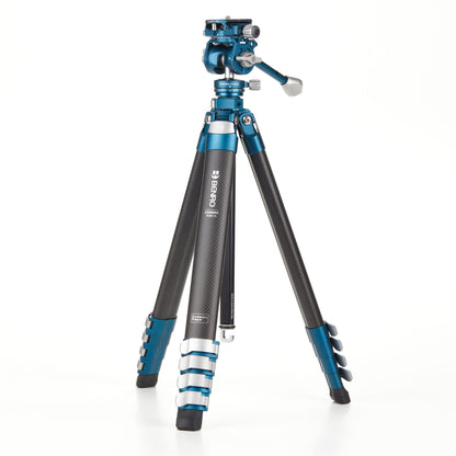 Benro CyanBird Carbon-Fiber Travel Tripod Kit w/ FS20PRO 2-in-1 Pan/Tilt Head – 60″ Max, 17″ Folded, 9.9 lb Load – Premium Support for Photo & Video (TCBC15FS20PROC)