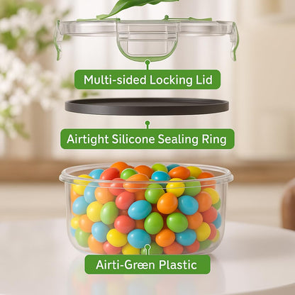 RockBerry 50 Pcs Large Food Storage Containers with Lids Airtight-85 OZ to small Containers-Total 526OZ Stackable Kitchen Set -BPA Free Leak proof containers- Freezer Microwave safe