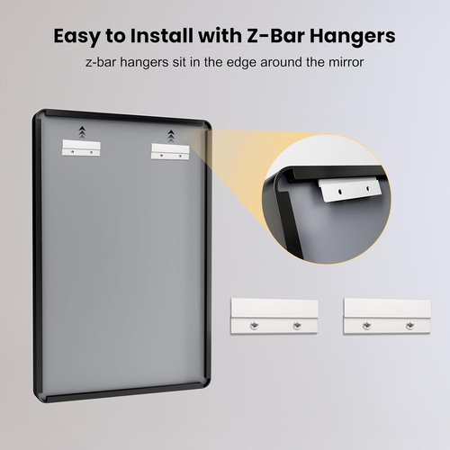 LOAAO Black Metal Framed Bathroom Mirror - 30x36 Inch Matte Black Vanity Mirror | Anti-Rust, Tempered Glass, Versatile Hanging Options