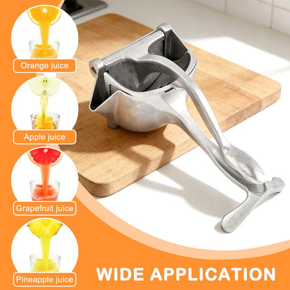Aluminum Alloy Fresh Fruit Juice Extractor,Hand Juicer Squeezer Lemon Juicer Manual Hand Press with Ergonomic Grip For Orange Citrus Lime Grapefruit With 4filt er bag(Silver,Size:20 * 12 * 10cm)