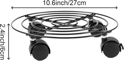 4 10.6 Inches ZOENHOU PCS Metal Plant Caddy with Wheels, Round Metal Rolling Plant Stand Base for Indoor, Outdoor