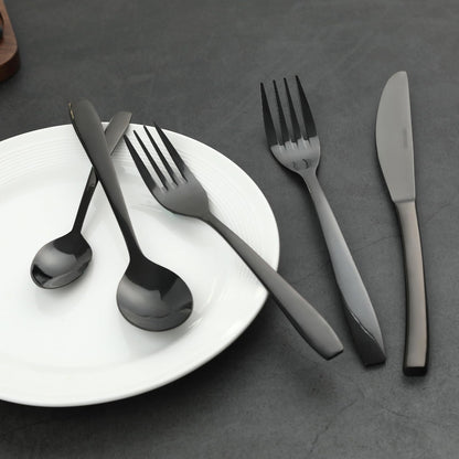 LIDEYING Black 60 Piece Silverware Set,Stainless Steel Flatware Set for 12,18/0 Rust-Proof Cutlery Set with Forks & Spoons,Mirror Polished Dishwasher Safe - Heavy Duty Tableware for Home & Dining