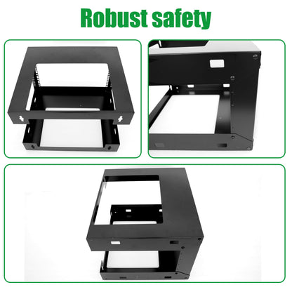 12U Wall Mount Open Frame 19 Inch Server Equipment Rack Wall Mountable Heavy Duty Design - Holds All Networking & AV Gear - Open Frame Includes 2 1U 12in Vented Shelves & Mounting screws(WALL RACK12U)