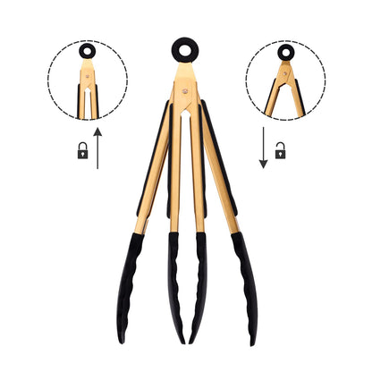 Mafier 4-Piece Kitchen Food Tongs 7" Mini Silicone Serving Tongs with Firm Sealed Non Stick Rubber Tips & Silicon Coated 18/8 Stainless Steel Handle and Smooth Locking