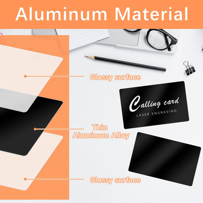 350 Pcs Metal Business Card Blanks, Black Aluminium Metal Business Cards for CNC Laser Engraving Engraver Multipurpose Personalized Custom Business Cards Blank Thickness 0.01 Inch