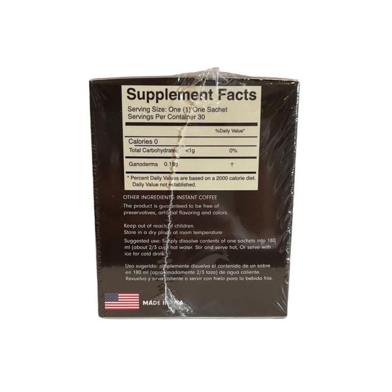 Eternal Gourmet Ganoderma (REISHI) Black Coffee 2 in1 Made in USA Cafe Negro con ganoderma Eternal Pack of 4