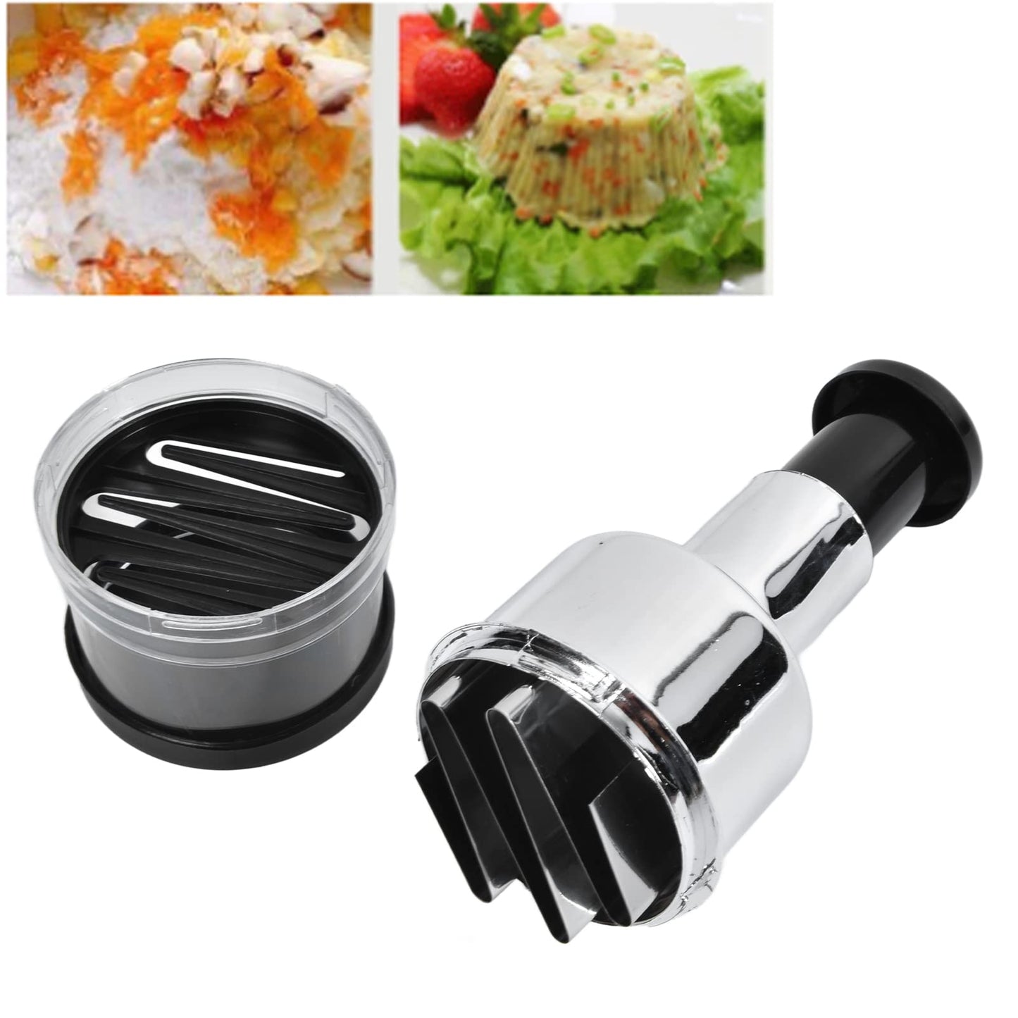 Manual Food Chopper Stainless Steel Vegetable Cutter for Onions Garlic Nuts Salads Hand Operated Kitchen Prep Tool