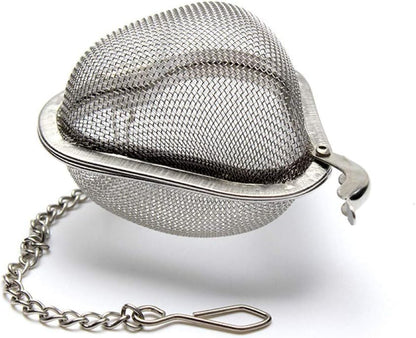 2pcs Stainless Steel Fine Mesh Seasoning Ball - Heart Shape Kitchen Tool for Soup Spice Stew Filter, Silver
