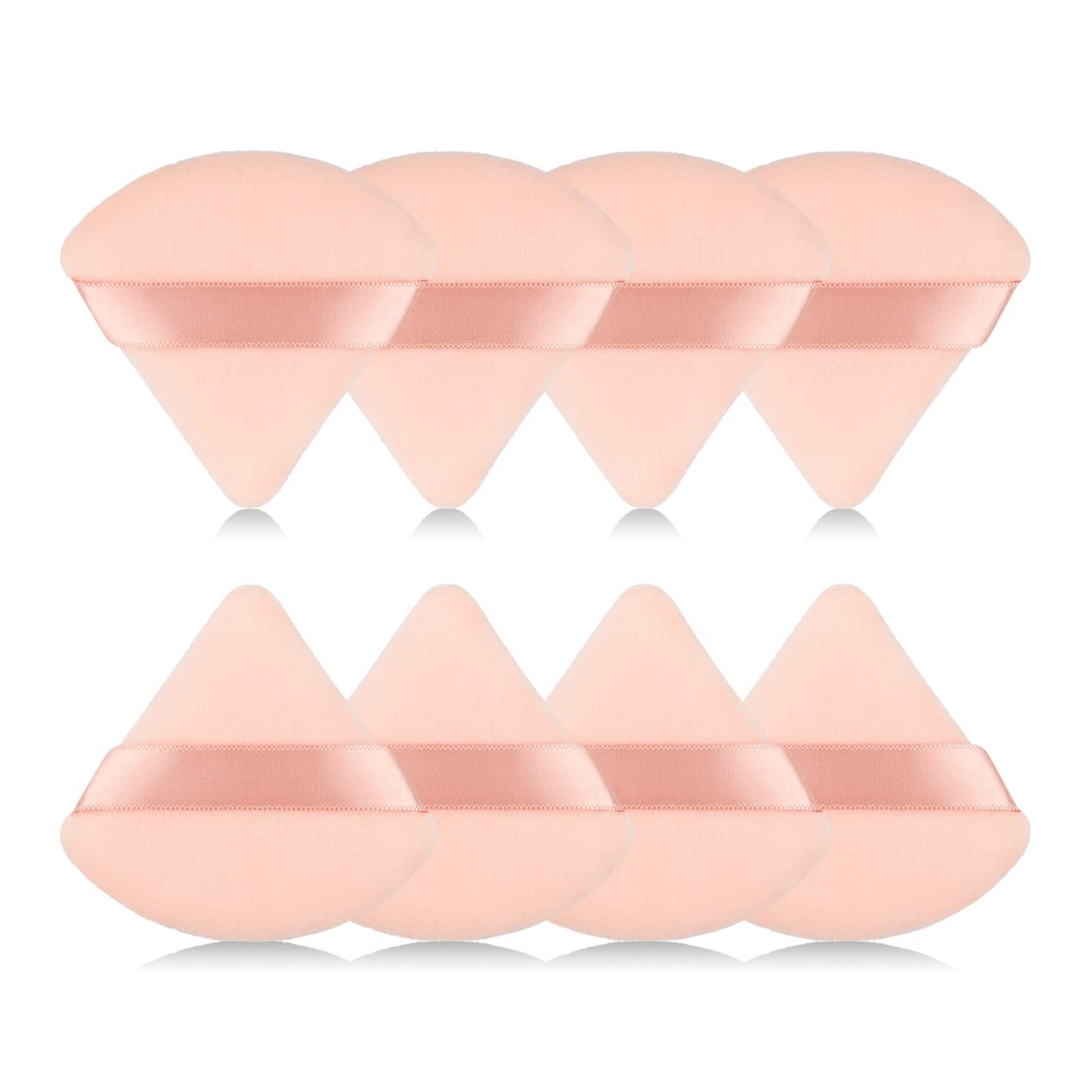 8Pcs of Triangular Powder Puff Makeup Sponges, Made of Super-soft Velvet, Designed for Contouring, Eye, and Corner, Beauty Blender Foundation Mixing Container.(Black)