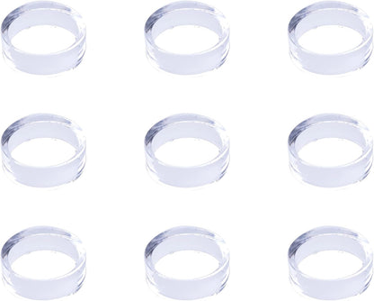 sowaka 9 Pcs Acrylic Clear Small Round Baseball Ring Stands, Easel Holders for Soft Ball, Tennis Ball, Spheres, Marbles