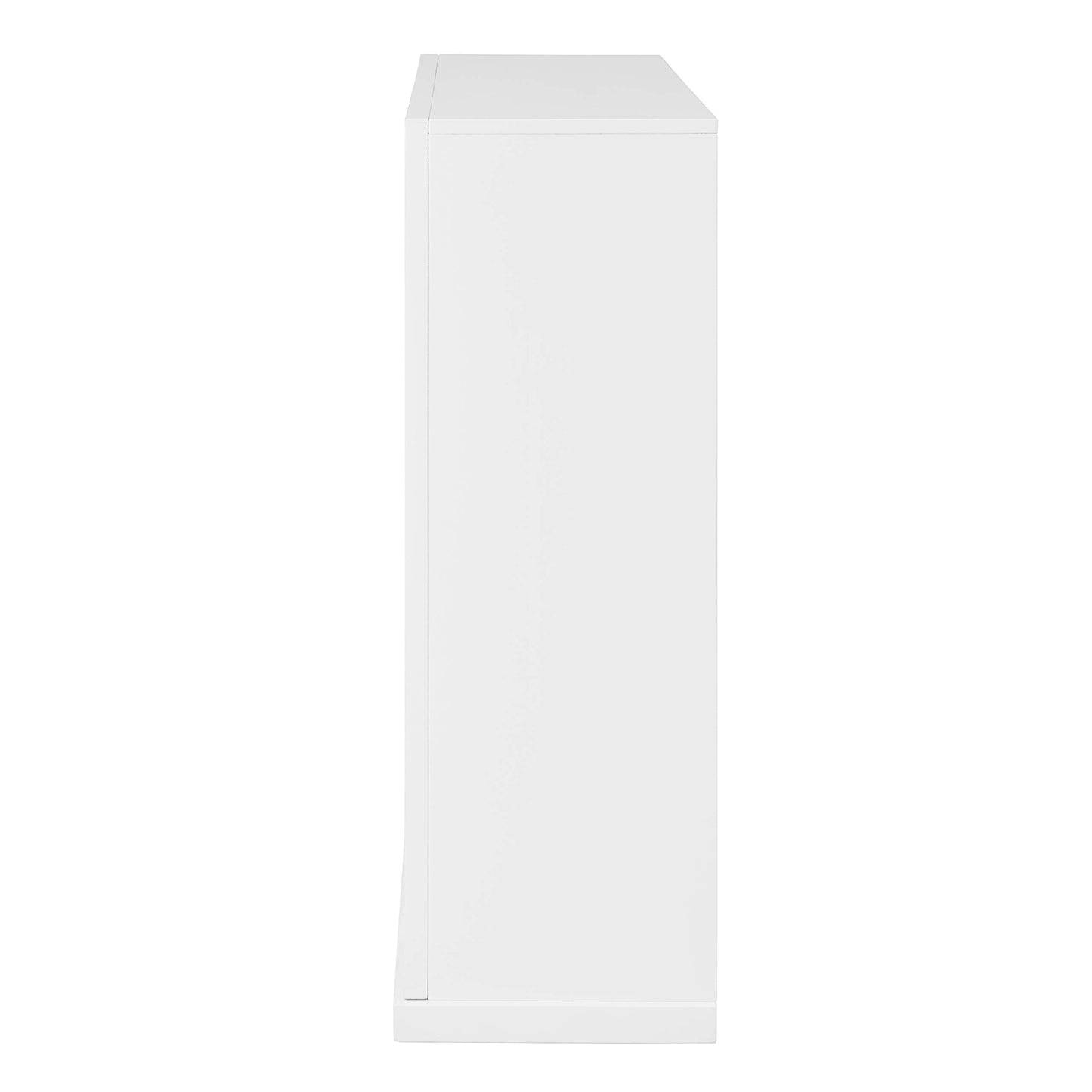 SEI Furniture - Stadderly Mirrored Touch Screen Electric Fireplace - Transitional Design, White Glass and Wood - Ideal for Living Room, Bedroom (FR1009659)