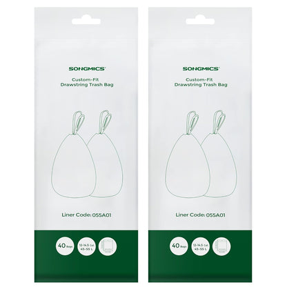 12-14.5 (45-55L) Cans,80 Count 055A01, 2 UKRB055A02 SONGMICS Trash Bags for Gallon Trash Drawstring Kitchen Garbage
