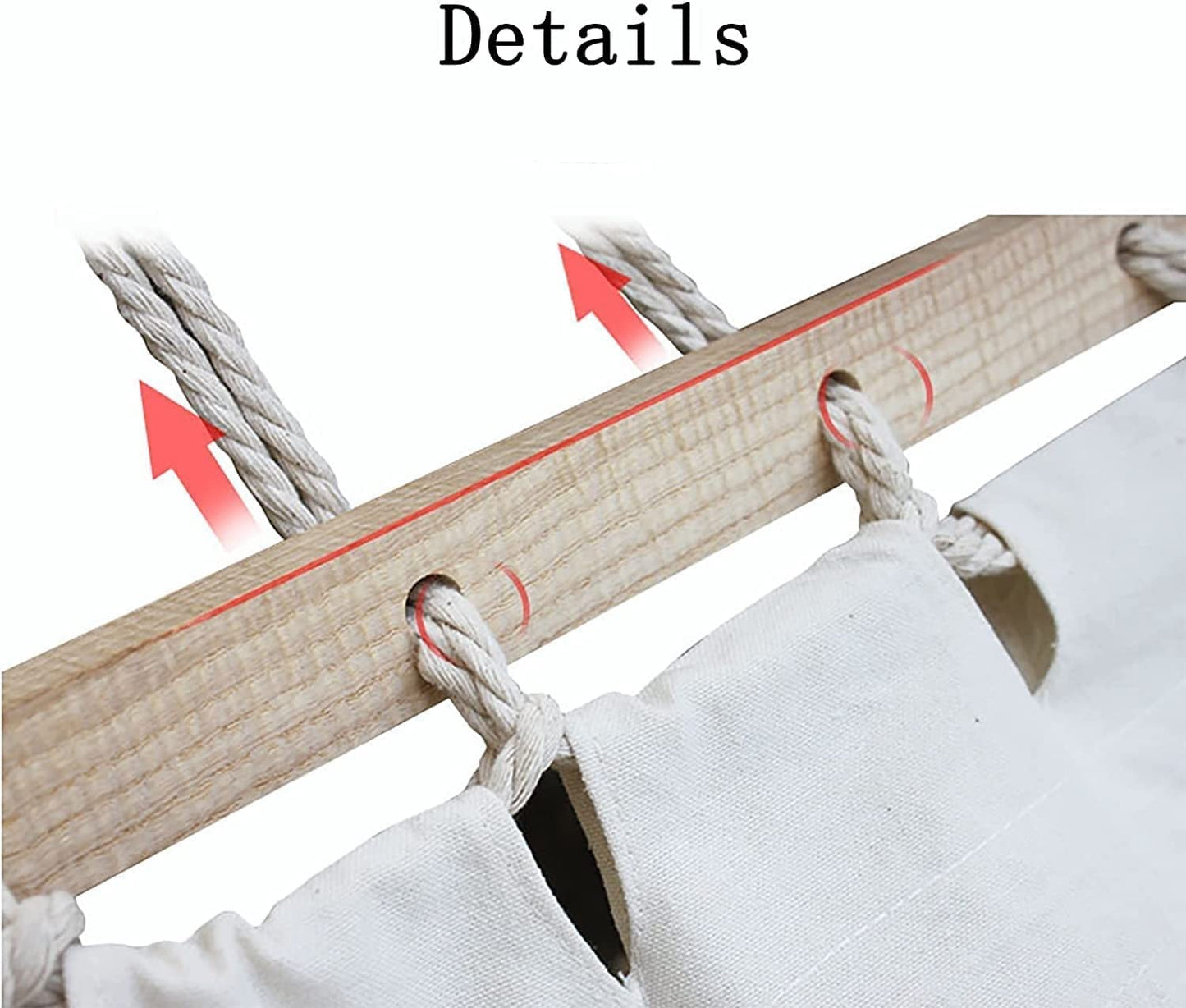 DULASP Hammock Portable Hammock Curved Wooden Spreader Bar Double Rope Hammock for Single Person Perfect for Patio barkyard and Outdoor