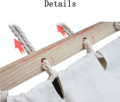 DULASP Hammock Portable Hammock Curved Wooden Spreader Bar Double Rope Hammock for Single Person Perfect for Patio barkyard and Outdoor