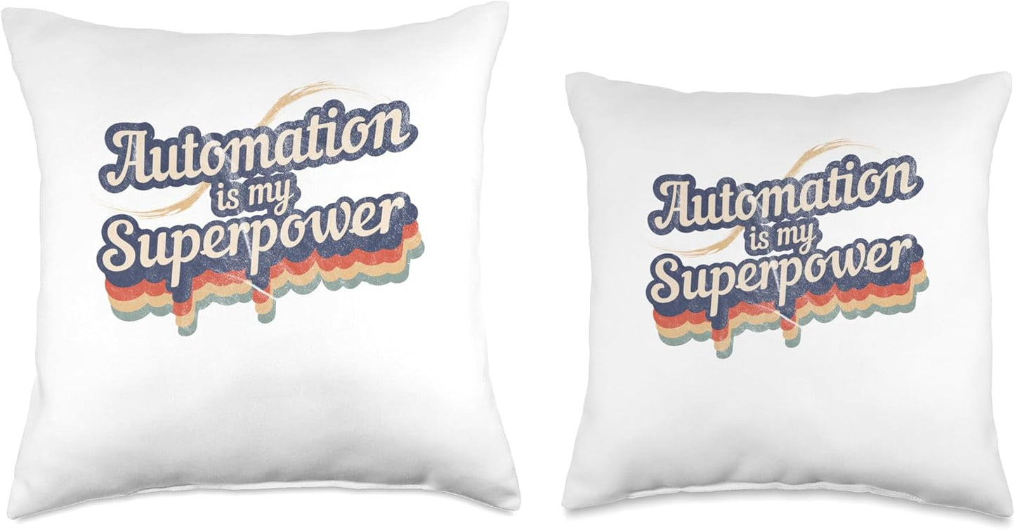 Superpower Design Automation Throw Pillow, 16x16, Multicolor