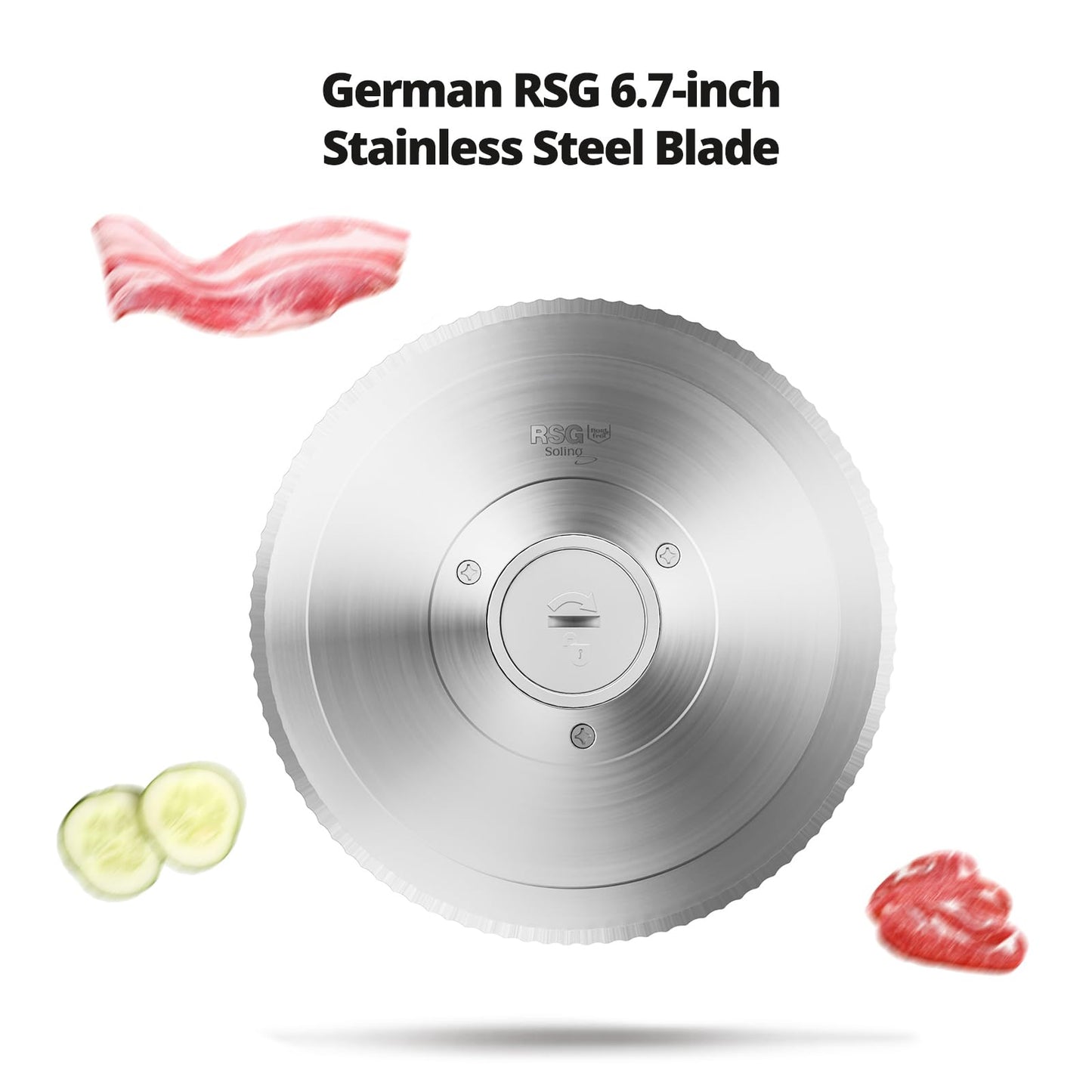 Foldable Meat Slicer, Electric Food Slicer with RSG 6.7" Stainless Steel Blade, Child Lock Protection, 0-20mm Adjustable Thickness, Food Slicer Machine for Meat Bread Cheese Fruits and Vegetables