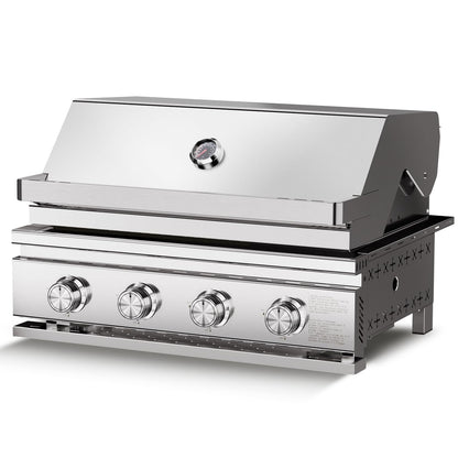 Premium Built In 4 Burner Propane Gas Grill, ALL-Thickened 304 Stainless Steel, 32,000 BTU with 516sq.in. Cooking Space, Baking Tray & Grates,for Patio Backyard Parties Barbecue