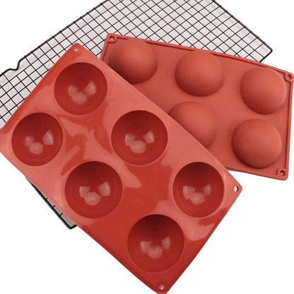 Semi Sphere Silicone Molds Set of 2 Packs, 6 Cavity for Hot Chocolate Bombs, Food Grade Non-stick Bakeware