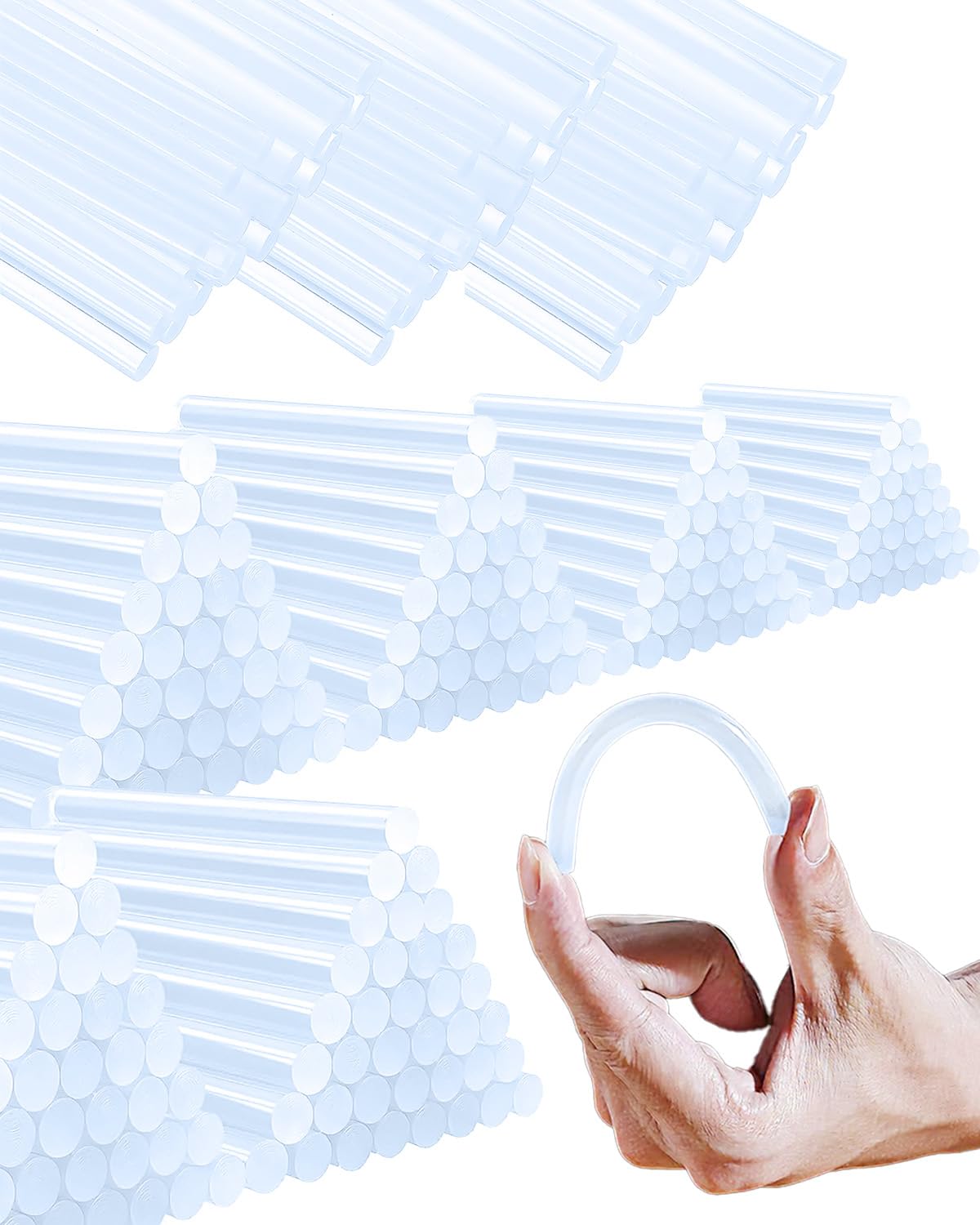 Mini Hot Glue Sticks, 300 Pack Glue Gun Sticks for DIY Craft Projects and Sealing, 4" Long and 0.27" Diameter (300)