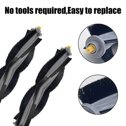 MZY LLC 3 Pack Replacement Rubber Roller Brushes for Ecovacs Deebot X1 Omni/ X1 PRO Omni/ X1 Plus/ T10 Omni/ T10 Turbo Vacuum Cleaner Accessories