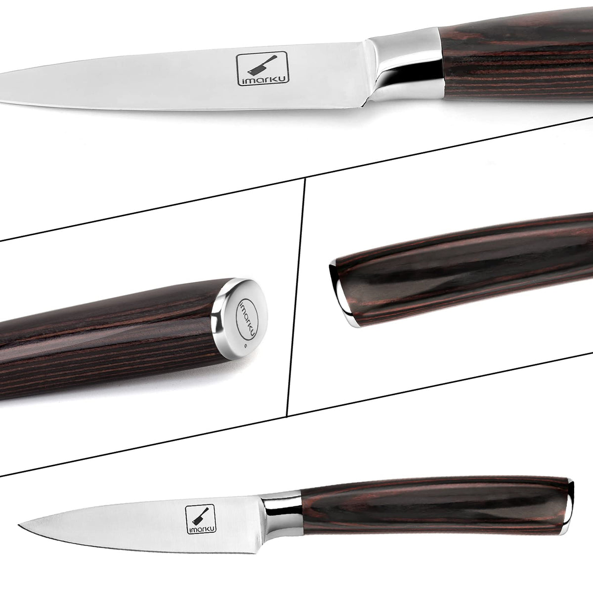 imarku Paring Knife - Paring Knives, 3.5 Inch Small Kitchen Knifes - Japanese High Carbon Stainless Steel Fruit Knife, Ergonomic Pakkawood Handle, Ultra Sharp Blade, Unique Gifts for Men and Women