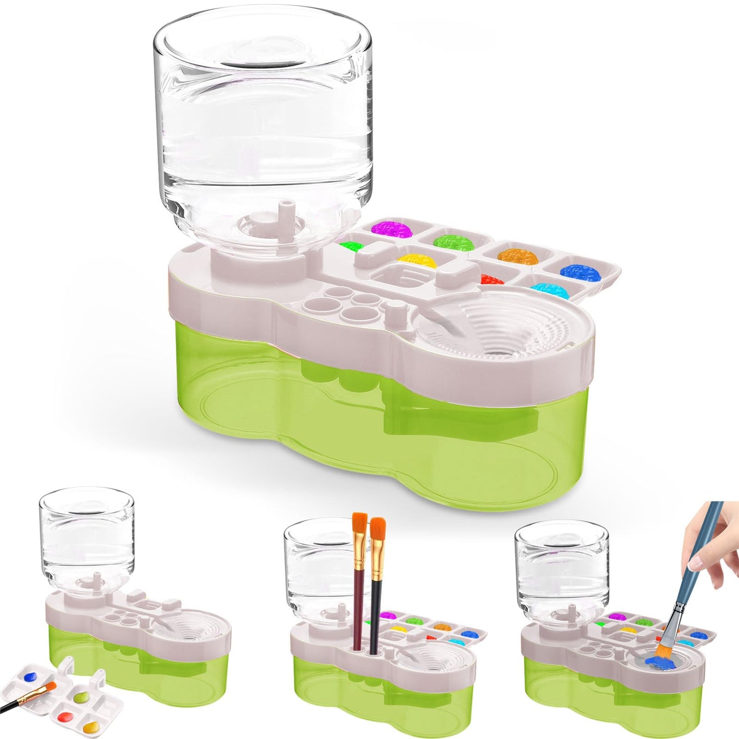 JEChrochen 2026 Upgraded Paint Brush Cleaner Tool,Brush Rinser Cup Painting Running Water Circulation Art Supplies for Acrylic,Watercolor and Water Based Creative Gift for Adult Artist Beginners Kids