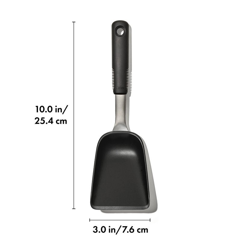 OXO Good Grips Sheet Pan Roasting Scoop for Vegetables and More, Black